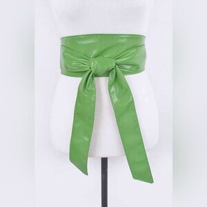 Women’s Faux Leather Wide Cinch Obi Statement Belt